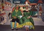 Page 33. King Pippin and Queen Peardrop, costumes and set made by villagers.
